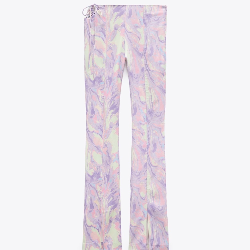 Printed Satin Trousers